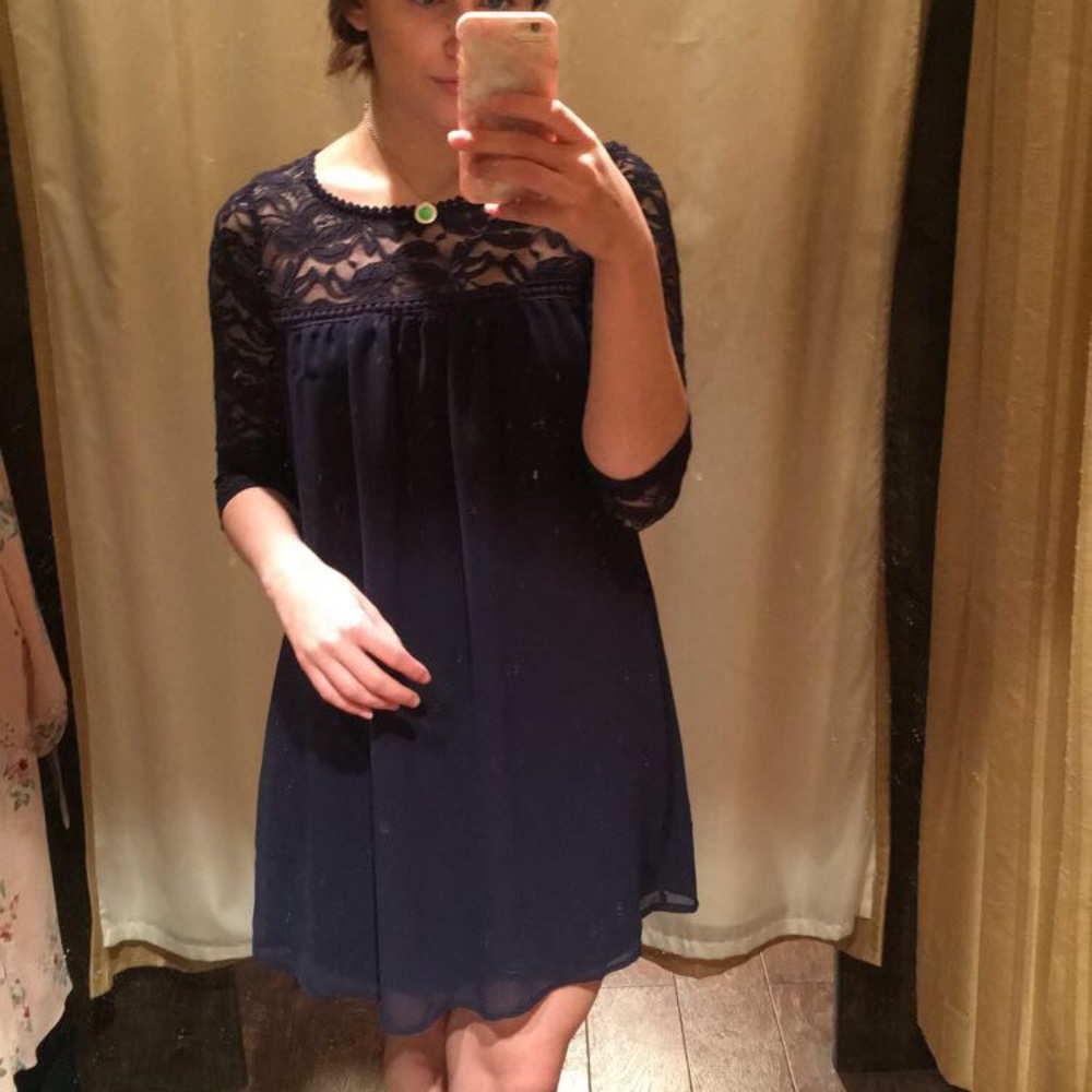 Navy long sleeve dress